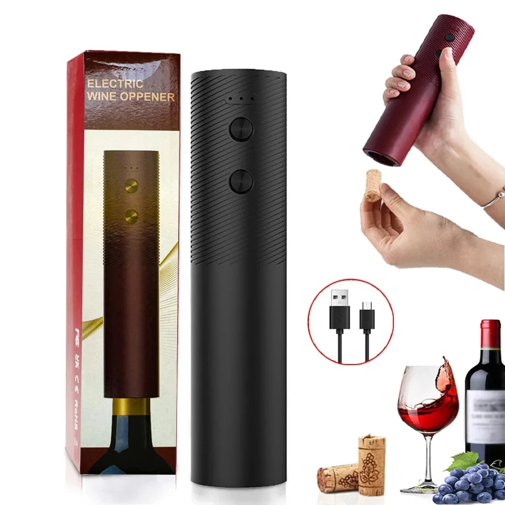 EchoPour™ Automatic Electric Wine Opener – Rechargeable One-Touch Corkscrew