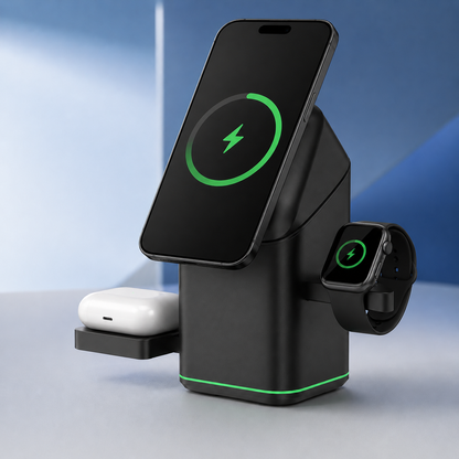 EchoCharge™ 3-in-1 Magnetic Wireless Charger
